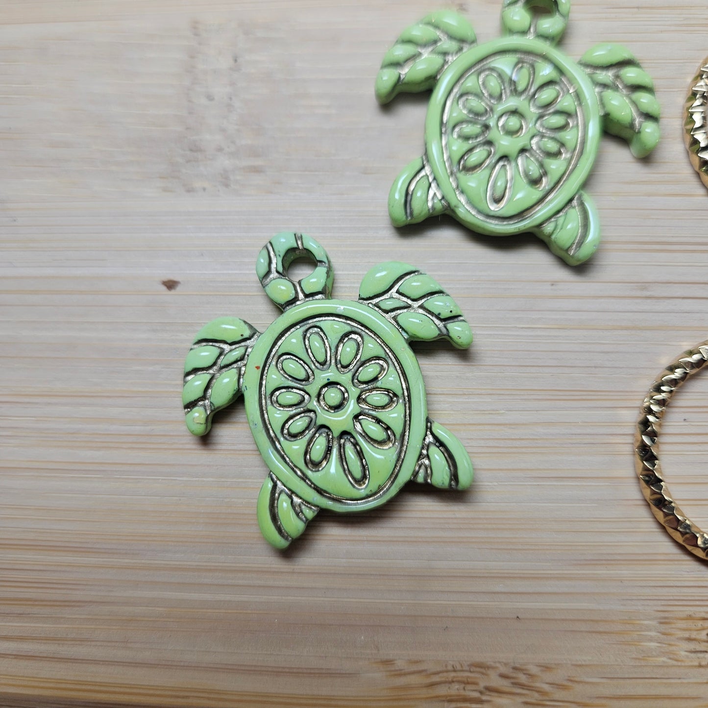Pampilles Tortue 🐢 - vert clair-or