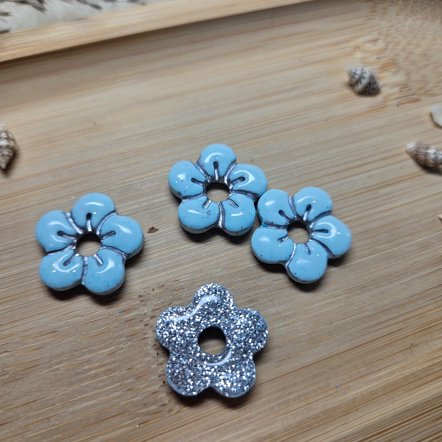 Pampilles Vahiné bleu/argent - Collection "Lagon"