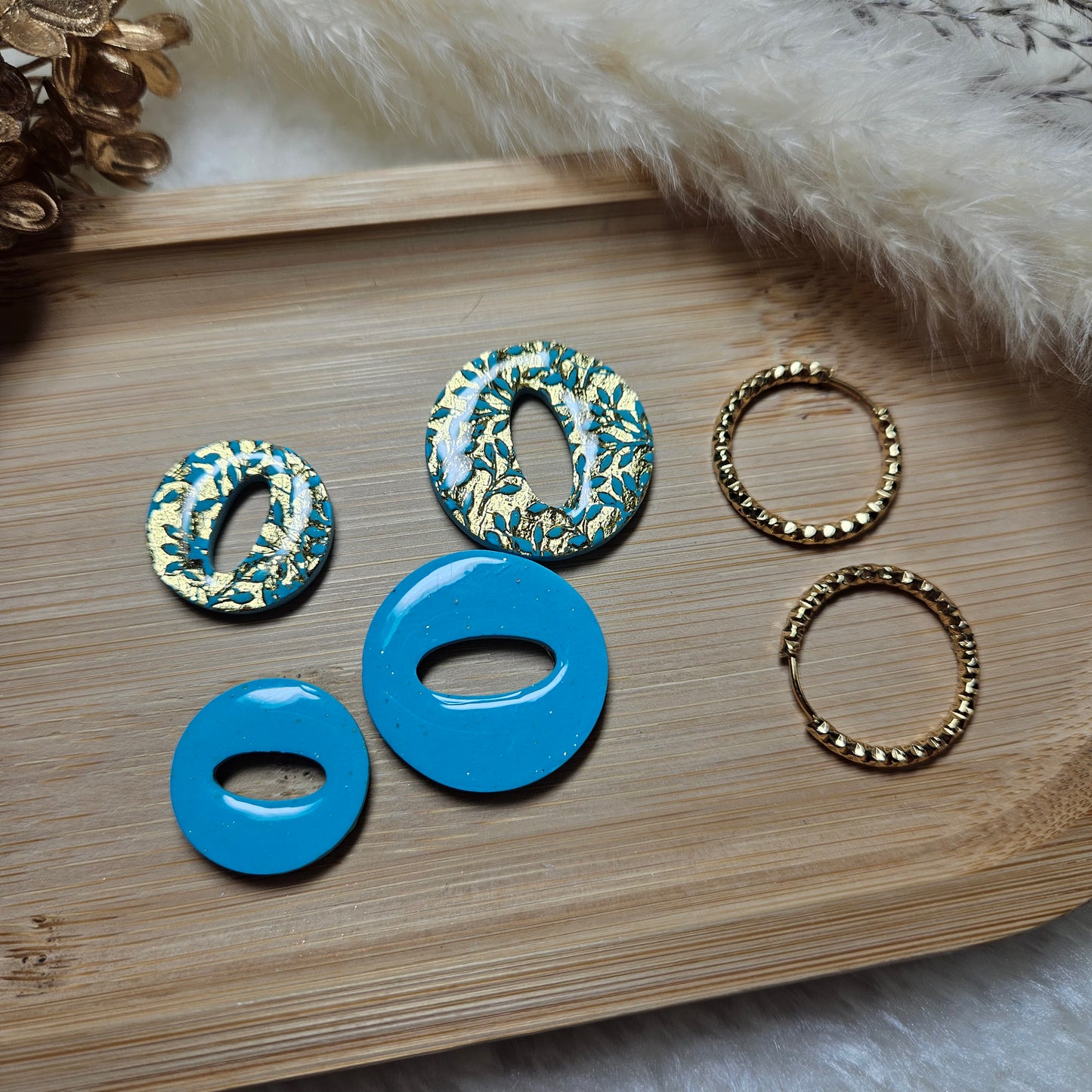 Olivia - bleu turquoise / or