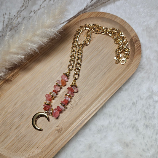 Collier orange/lune