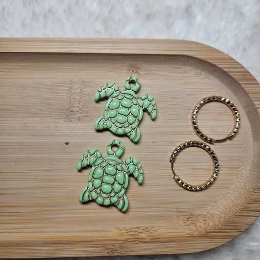 Pampilles Tortue 🐢 - bleu/vert - or