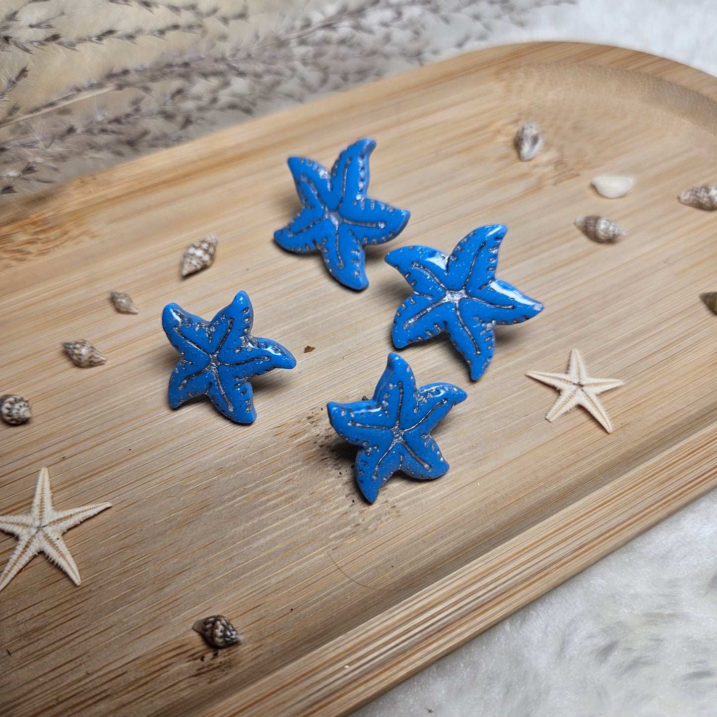 Puces Etoile de mer bleu - Collection "Lagon"