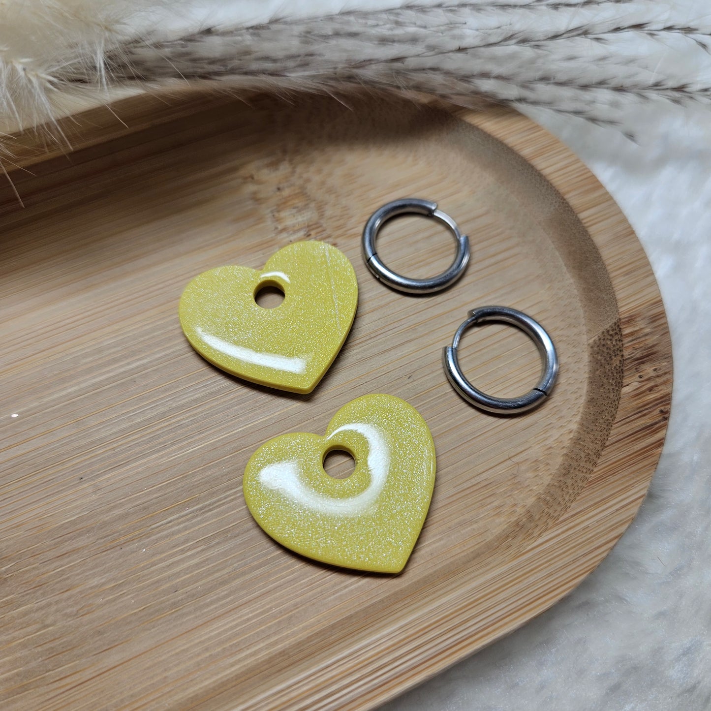 Coeur jaune/blanc