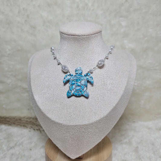 Collier Tortue argent - Collection "Lagon"