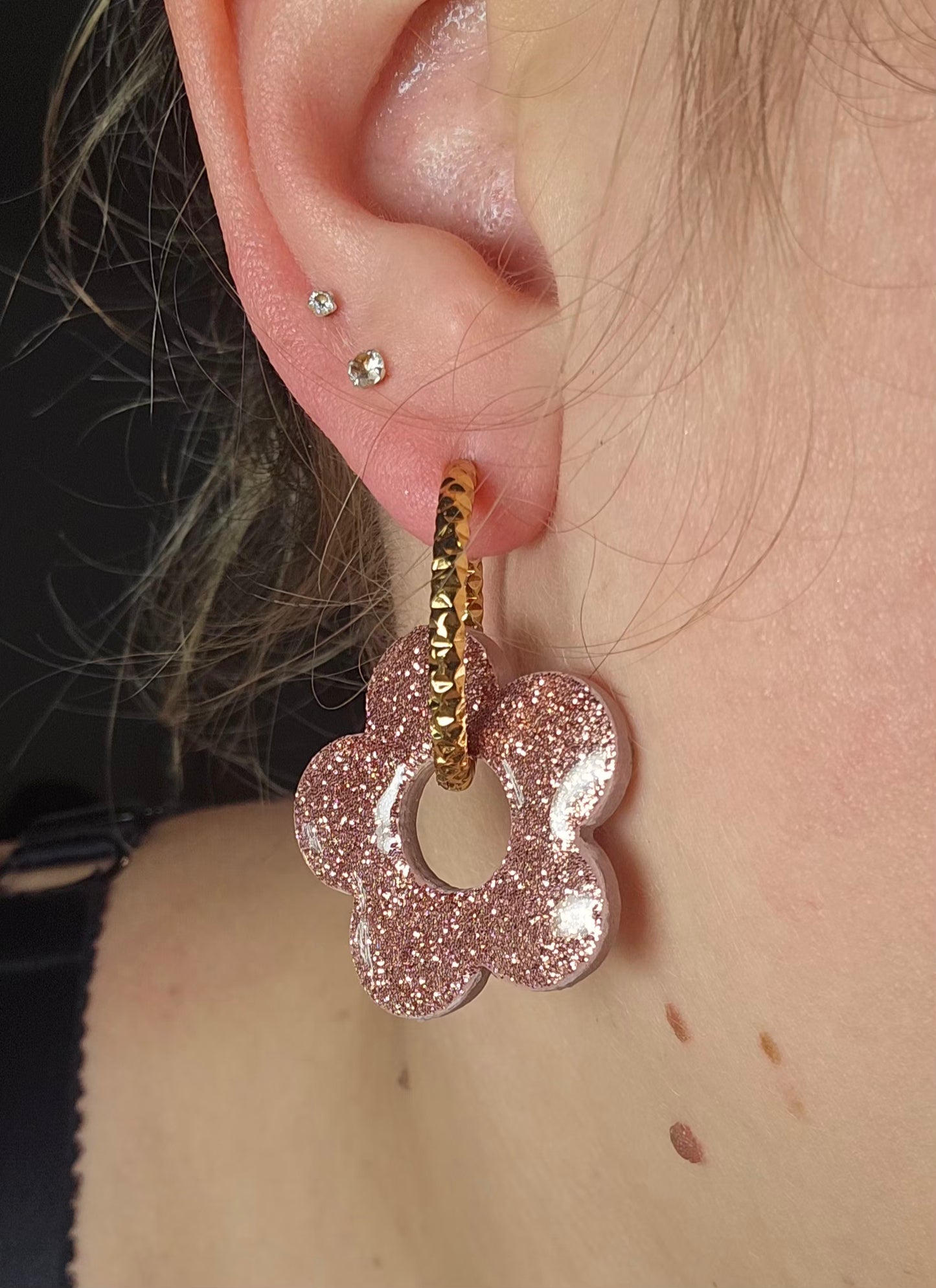 Rose poudré & paillettes
