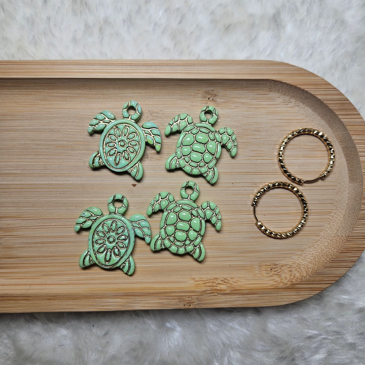 Pampilles Tortue 🐢 - bleu/vert - or