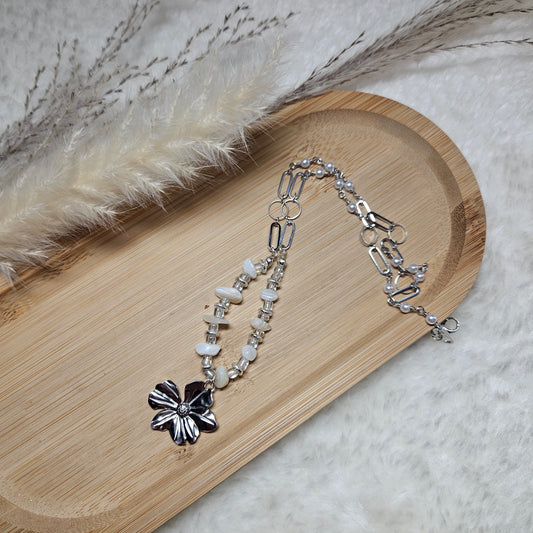 Collier fleur argent