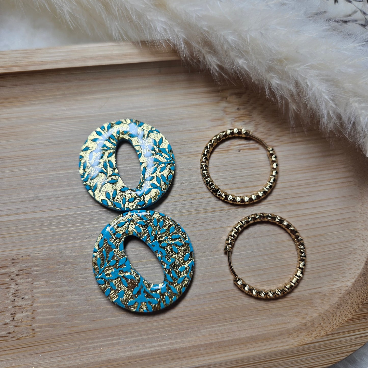 Olivia - bleu turquoise / or