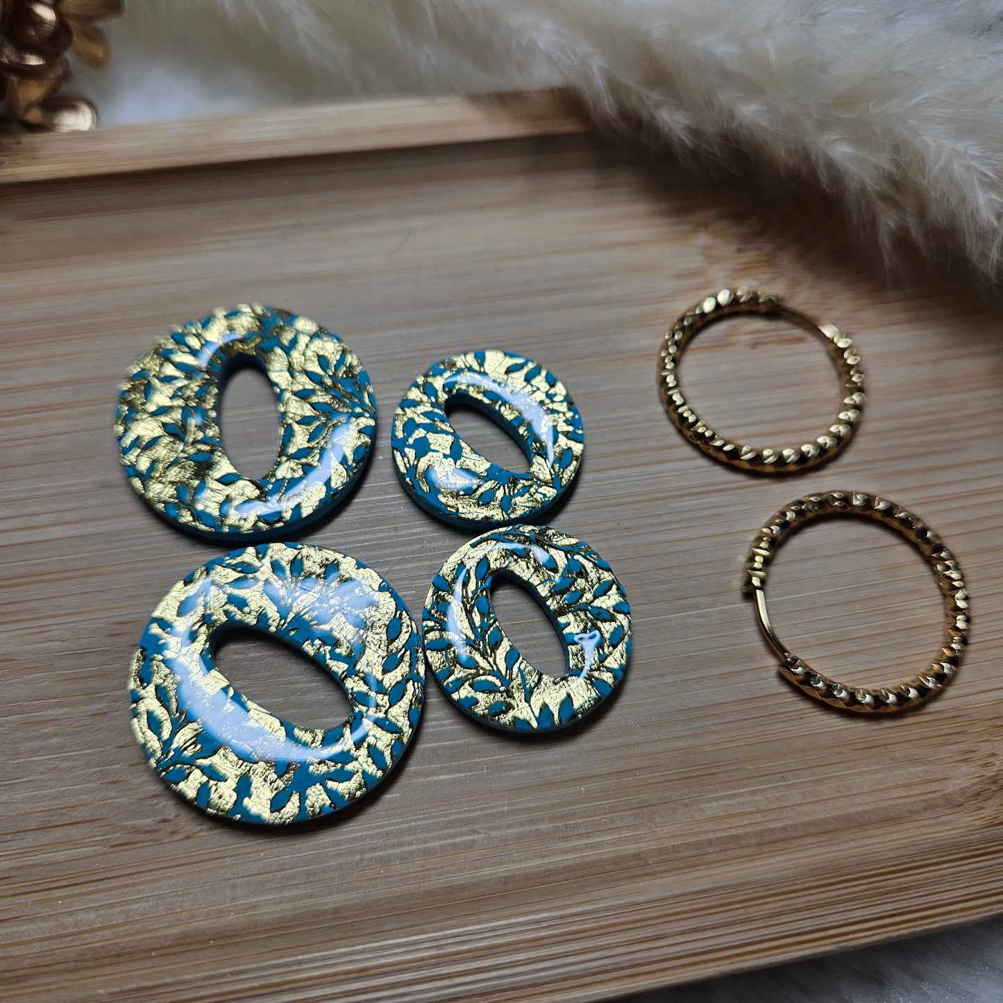 Olivia - bleu turquoise / or
