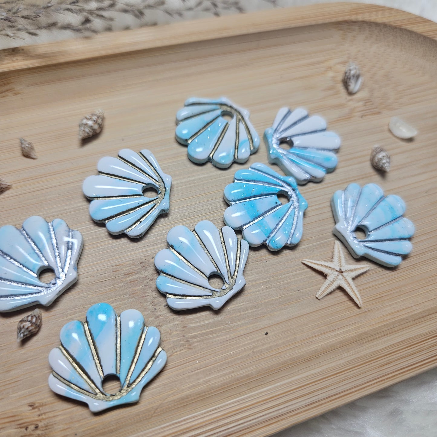 Pampilles Coquillages bleu ciel - Collection "Lagon"