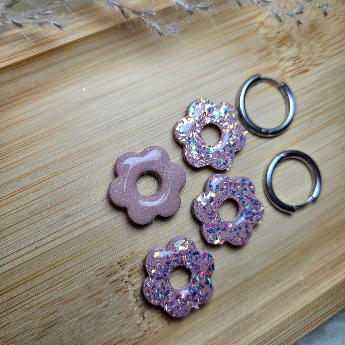 Mini Stella rose & paillettes holographiques