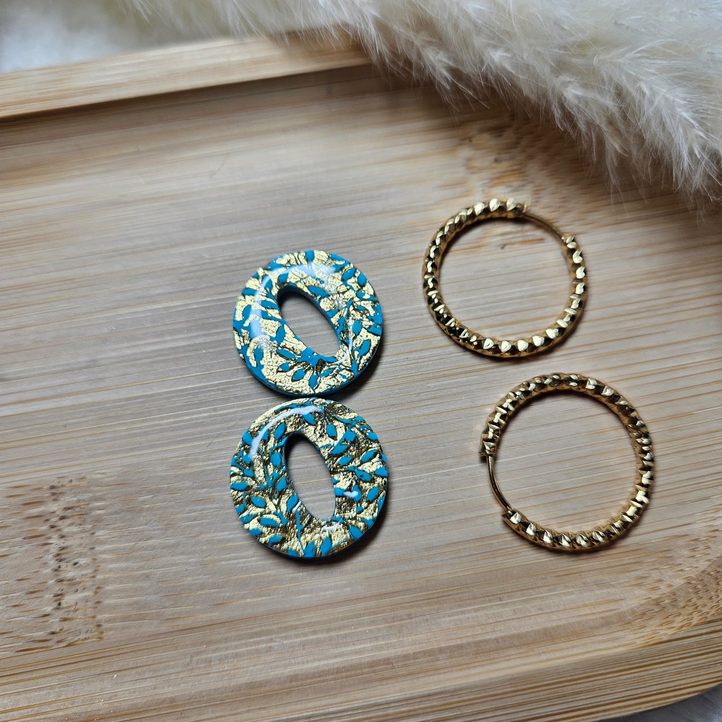 Olivia - bleu turquoise / or