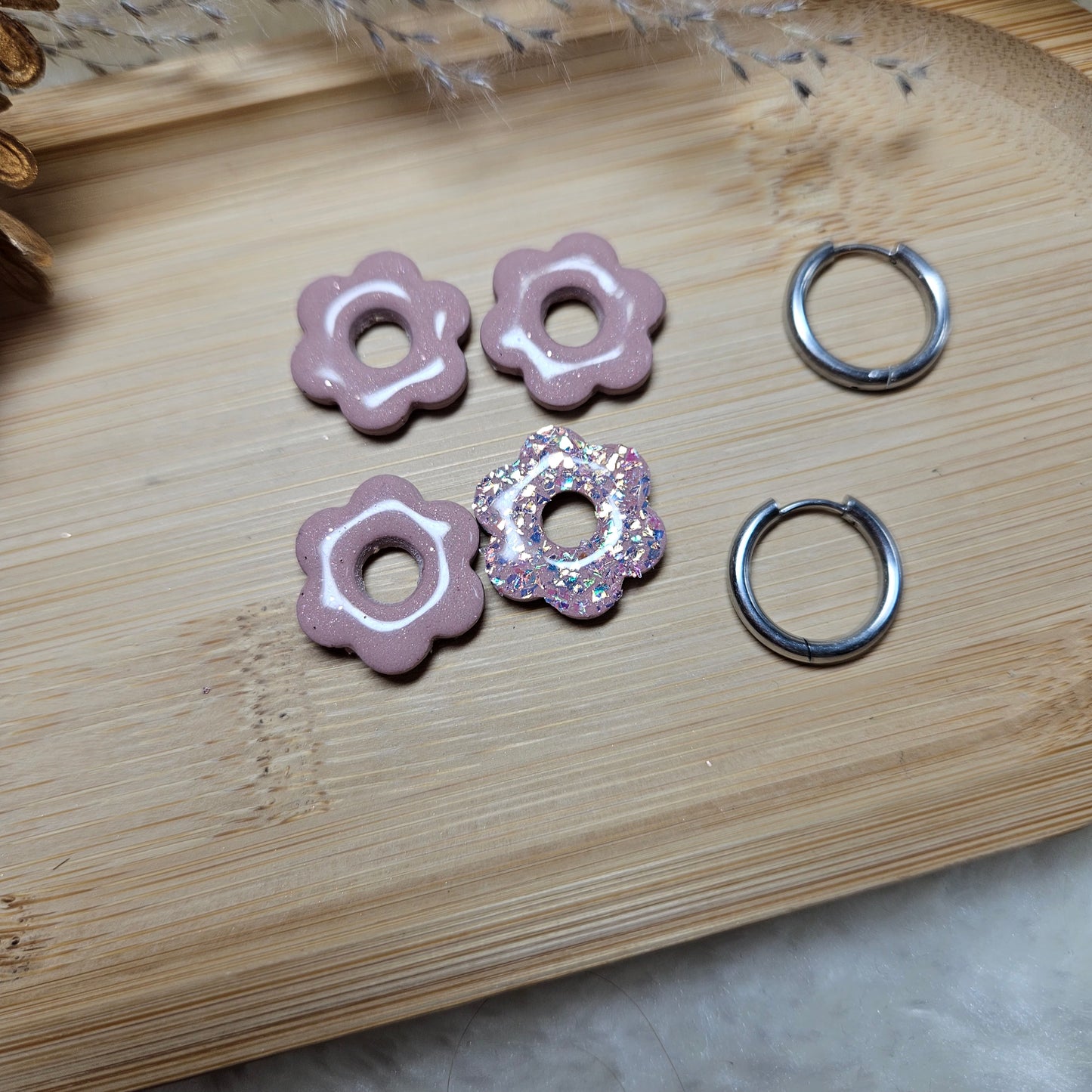 Mini Stella rose & paillettes holographiques