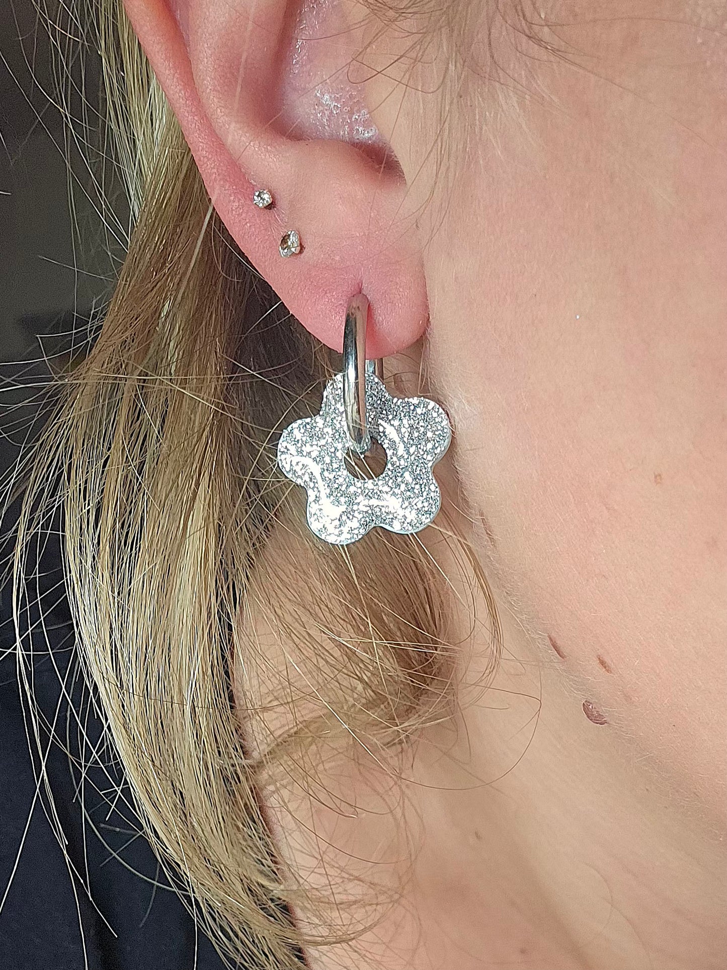 Pampilles Vahiné bleu/argent - Collection "Lagon"